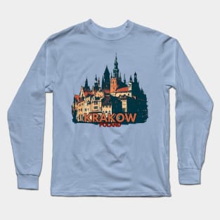 Krakow poland cityscape Long Sleeve T-Shirt